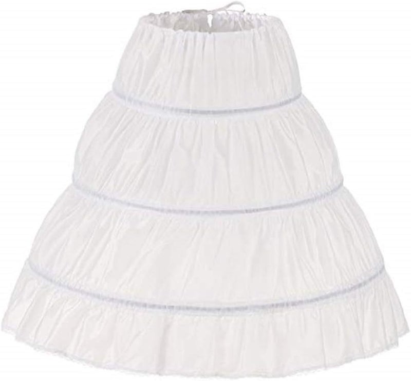 METEMEI Girls' 3 Hoops Petticoat Full Slip Flower Girl Crinoline Skirt - Image 1